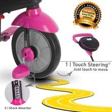 Triciklik 10 hónapos kortól - Tricikli SWING DLX 4in1 Pink TouchSteering smarTrike lengéscsillapítóval szabadonfutó + UV védelem rózsaszín 10 hó-tól_2