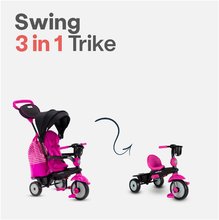 Trojkolky od 10 mesiacov - Trojkolka SWING DLX 4v1 Pink TouchSteering smarTrike s tlmičom a voľnobehom + UV filter ružová od 10 mes_3