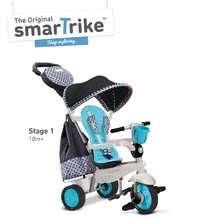 Tricikli za djecu od 10 mjeseci - Tricikl Deluxe TouchSteering 4u1 s amortizerom, prevlakom i 2 torbe plavo-crno-sivi od 10-36 mjeseci s prevlakom i 2 torbe plavo-crni od 10 mjeseci_0