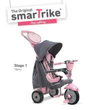 Triciclete de la 10 luni - Tricicletă SWING DLX 4în1 Grey&Pink TouchSteering smarTrike cu amortizor rulare liberă+ cu filtru UV gri-roz de la 10 luni_0