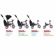 Trojkolky od 10 mesiacov -  NA PREKLAD - Triciclo Swirl DLX 4v1 Grey&Pink TouchSteering smarTrike Con amortiguador y volante libre + filtro UV gris-rosa desde 10 meses_1