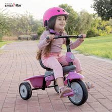 Trojkolky od 10 mesiacov -  NA PREKLAD - Triciclo Swirl DLX 4v1 Grey&Pink TouchSteering smarTrike Con amortiguador y volante libre + filtro UV gris-rosa desde 10 meses_0