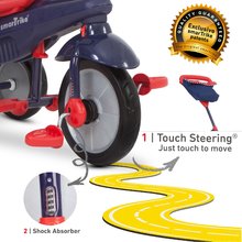 Triciklik 10 hónapos kortól - Tricikli Swirl DLX 4in1 Blue&Red SmarTrike TouchSteering lengéscsillapítóval és szabadonfutó + Uv védelem kék-piros 10 hó-tól_2