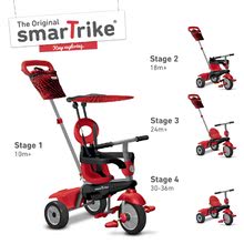 Tricikli za djecu od 10 mjeseci - Tricikl Vanilla Touch Steering 4u1 smarTrike crveni s prigušivačem vibracija i suncobranom od 10 mjeseci_0