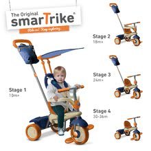 Triciclete de la 10 luni - Tricicletă Vanilla Touch Steering 4in1 smarTrike cu parasolar albastru-portocaliu de la 10 luni_0