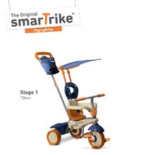 Tricikli za djecu od 10 mjeseci - Tricikl Vanilla Touch Steering 4u1 smarTrike s prevlakom plavo-narančasti od 10 mjeseci_1