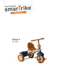 Tricikli za djecu od 10 mjeseci - Tricikl Vanilla Touch Steering 4u1 smarTrike s prevlakom plavo-narančasti od 10 mjeseci_0