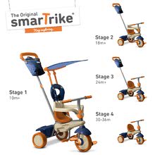 Triciklik 10 hónapos kortól - Tricikli Vanilla Touch Steering 4in1 smarTrike napellenzővel kék-narancssárga 10 hó-tól_1