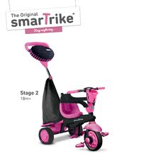 Triciclete de la 10 luni - Tricicletă Spark BlackPink TouchSteering smarTrike 4 în 1 cu amortizor şi cu 2 genţi roz-negru luni de la 10 luni_1