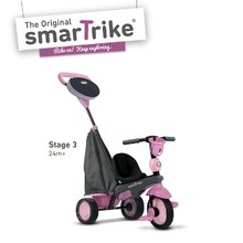 Triciclete de la 10 luni - Tricicletă Star Blue TouchSteering smarTrike ghidare ultra uşoară roz-gri cu geantă_2