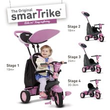 Triciclete de la 10 luni - Tricicletă Star Blue TouchSteering smarTrike ghidare ultra uşoară roz-gri cu geantă_0