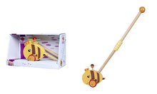 Jucării pentru dezvoltarea abilitătii copiiilor - Drevené autíčko včielka Push Bee with Stick Eichhorn s vodiacou rúčkou dĺžka 50 cm od 12 mes EH6804_2