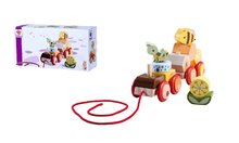Drvene didaktičke igračke - Drevený vláčik na ťahanie Train Pull Allong Eichhorn s lúčnou kobylkou a včielkou od 12 mes EH6810_1