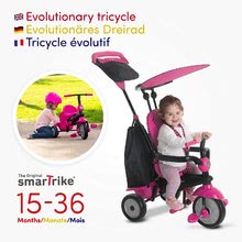 Triciclete de la 10 luni - Tricicletă Glow 4 în 1 Touch Steering smarTrike Black&Pink luni roz-negru de la 10 luni_0