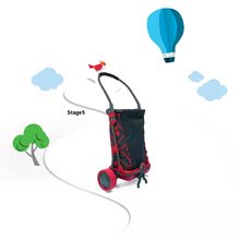 Trojkolky od 10 mesiacov - Trojkolka Go Touch Steering smarTrike s nákupným vozíkom čierno-červená od 10 mes_11