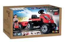 Seturi de vehicule cu pedale - Set tractor cu pedale Farmer XL Smoby cu remorcă şi curea cu unelte Maşini cu 3 buzunare cu fermoar cadou_12