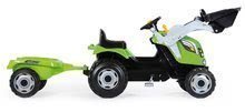 Veicoli a pedali per bambini - Trattore con pala di carico Farmer Max Smoby verde con rimorchio a pedali_1