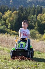 Voitures à pédales pour enfants - Tracteur avec chargeur Farmer Max Smoby vert avec un attelage à pédales_3