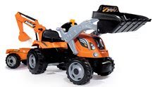 Trettfahrzeuge - Trettraktor Builder Max Bauarbeiter Smoby mit Bagger und Lader orange_3