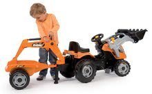 Trettfahrzeuge - Trettraktor Builder Max Bauarbeiter Smoby mit Bagger und Lader orange_3