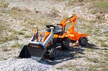 Vehicule cu pedală pentru copii - Tractor cu pedale Builder Max Constructor Smoby cu graifer şi încărcător frontal portocaliu_0