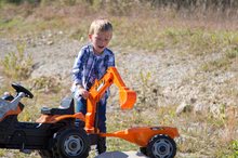 Veicoli a pedali per bambini - Trattore a pedali Builder Max Costruttore Smoby con escavatore e pala di carico arancione_1