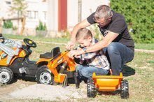 Otroška vozila na pedala - Traktor na pedala Builder Max Gradbenik Smoby z bagrom in nakladalnikom oranžen_7