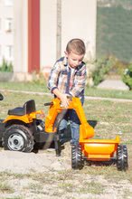 Veicoli a pedali per bambini - Trattore a pedali Builder Max Costruttore Smoby con escavatore e pala di carico arancione_8