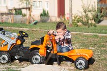 Veicoli a pedali per bambini - Trattore a pedali Builder Max Costruttore Smoby con escavatore e pala di carico arancione_9