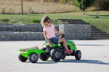 Vehicule cu pedală pentru copii - Tractor cu pedale Fermier XL Smoby cu remorcă verde deschis_0