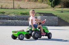 Vehicule cu pedală pentru copii - Tractor cu pedale Fermier XL Smoby cu remorcă verde deschis_4