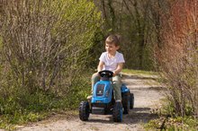 Dječja vozila na pedale - Traktor na pedale i prikolica Farmer XL Blue Tractor+Trailer Smoby plavi s podesivom sjedalicom i zvukom 142 cm_4