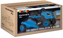 Vehicule cu pedală pentru copii - Tractor cu pedale și remorcă Farmer XL Blue Tractor+Trailer Smoby albastru cu scaun reglabil și sunete 142 cm_10