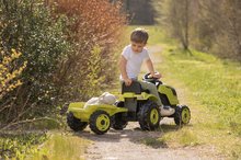 Dječja vozila na pedale - Traktor na pedale i prikolica Farmer XL Green Tractor+Trailer Smoby zeleni s podesivom sjedalicom i zvukom 142 cm_2