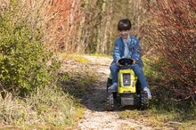 Detské šliapacie vozidlá - Traktor na šľapanie a príves Farmer XL GreenTractor+Trailer Smoby zelený s polohovateľným sedadlom a so zvukom 142 cm_4