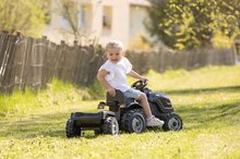 Vehicule cu pedală pentru copii - Tractor cu pedale și remorcă Farmer XL Black Tractor+Trailer Smoby negru cu scaun reglabil si cu sunete 142 cm_2