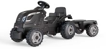 Otroška vozila na pedala - Traktor na pedale s prikolico Farmer XL Black Tractor+Trailer Smoby črn z nastavljivim sedežem in zvokom 142 cm_0