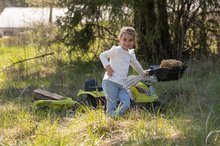 Detské šliapacie vozidlá - Traktor na šľapanie s nakladačom a príves Farmer Max Green Tractor+Trailer Smoby zelený s polohovateľným sedadlom a so zvukom 169 cm_6