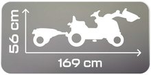 Detské šliapacie vozidlá - Traktor na šľapanie s nakladačom a príves Farmer Max Green Tractor+Trailer Smoby zelený s polohovateľným sedadlom a so zvukom 169 cm_1