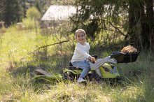 Detské šliapacie vozidlá - Traktor na šľapanie s nakladačom a príves Farmer Max Green Tractor+Trailer Smoby zelený s polohovateľným sedadlom a so zvukom 169 cm_7