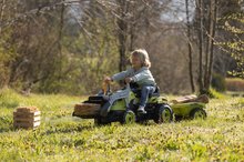 Pojazdy na pedały dla dzieci - Traktor do pedałowania z ładowaczem i przyczepą Farmer Max Green Tractor+Trailer Smoby zielony z regulowanym siedzeniem i dźwiękiem 169 cm_10