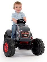 Voitures à pédales pour enfants - Tracteur pédalo Stronger XXL Smoby avec une remorque gris-rouge_1