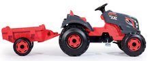 Vehicule cu pedală pentru copii - Tractor cu pedale Stronger XXL Smoby cu remorcă gri-roşu_3