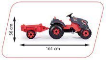 Pojazdy na pedały dla dzieci - Traktor na pedały Stronger XXL Smoby z przyczepą szaro-czerwony_2