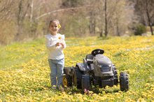 Voitures à pédales pour enfants - Tracteur à pédale et remorque Stronger XXL Tractor+Trailer Smoby avec un siège réglable et un son sur le volant 161 cm_4