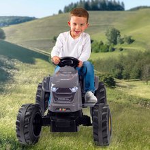 Voitures à pédales pour enfants - Tracteur à pédale et remorque Stronger XXL Tractor+Trailer Smoby avec un siège réglable et un son sur le volant 161 cm_0