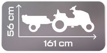 Detské šliapacie vozidlá - Traktor na šľapanie a príves Stronger XXL Tractor+Trailer Smoby s polohovateľným sedadlom a zvukom na volante 161 cm_1