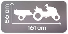 Vehicule cu pedală pentru copii - Tractor cu pedale și remorcă Stronger XXL Tractor+Trailer Smoby cu scaun reglabil și sunete pe volan 161 cm_9