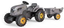 Voitures à pédales pour enfants - Tracteur à pédale et remorque Stronger XXL Tractor+Trailer Smoby avec un siège réglable et un son sur le volant 161 cm_1