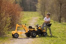 Pedálos gyermekjárművek - Pedálos traktor homlokrakodóval és markolóval Builder Max Tractor+Trailer Smoby állítható üléssel és hanggal 182 cm_5